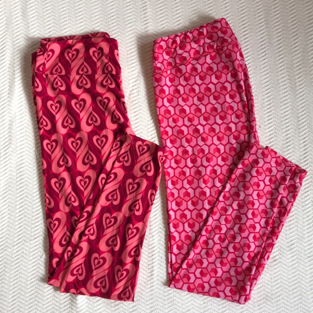Two Pairs Valentine Lularoe Leggings